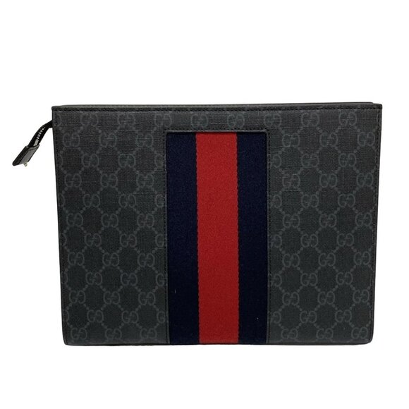 GUCCI GG Plus/GG Supreme Dark Gray Black Multi PVC Chemical Fiber - 581-081825 - Picture 2 of 7